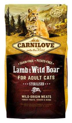 Carnilove Dry Food with Lamb & Wild Boar for Sterilized Adult Cats