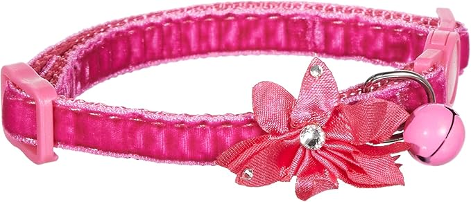 Pawise Flower Cat Collar, Pink