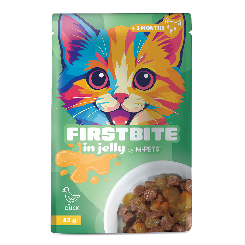 M-PETS Firstbite Duck in Jelly Wet Food Pouches for Cats