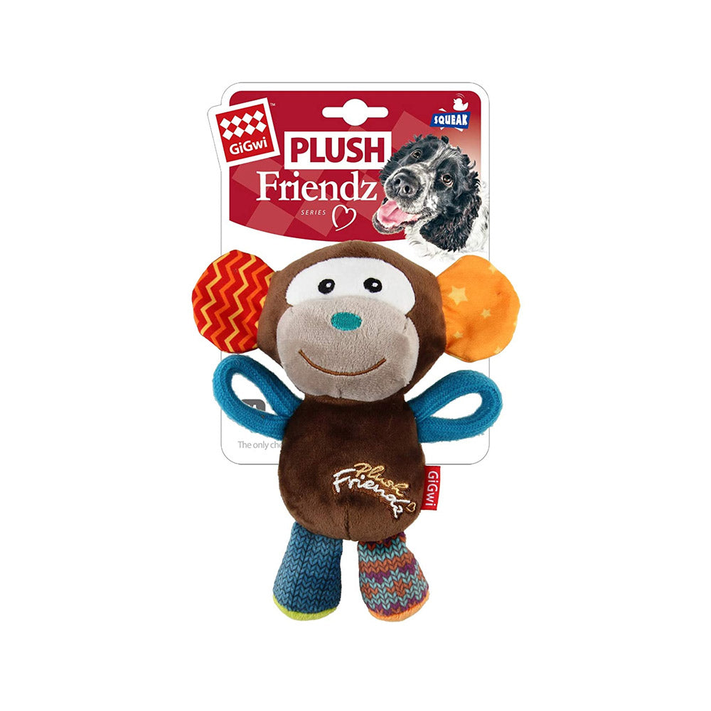 GiGwi Plush Friendz Squeaker Dog Toy ‰ÛÒ Monkey