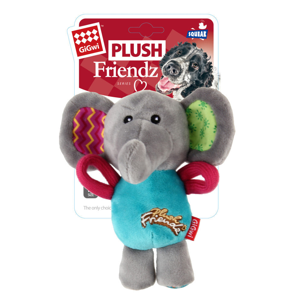 GiGwi Plush Friendz Squeaker Dog Toy ‰ÛÒ Elephant