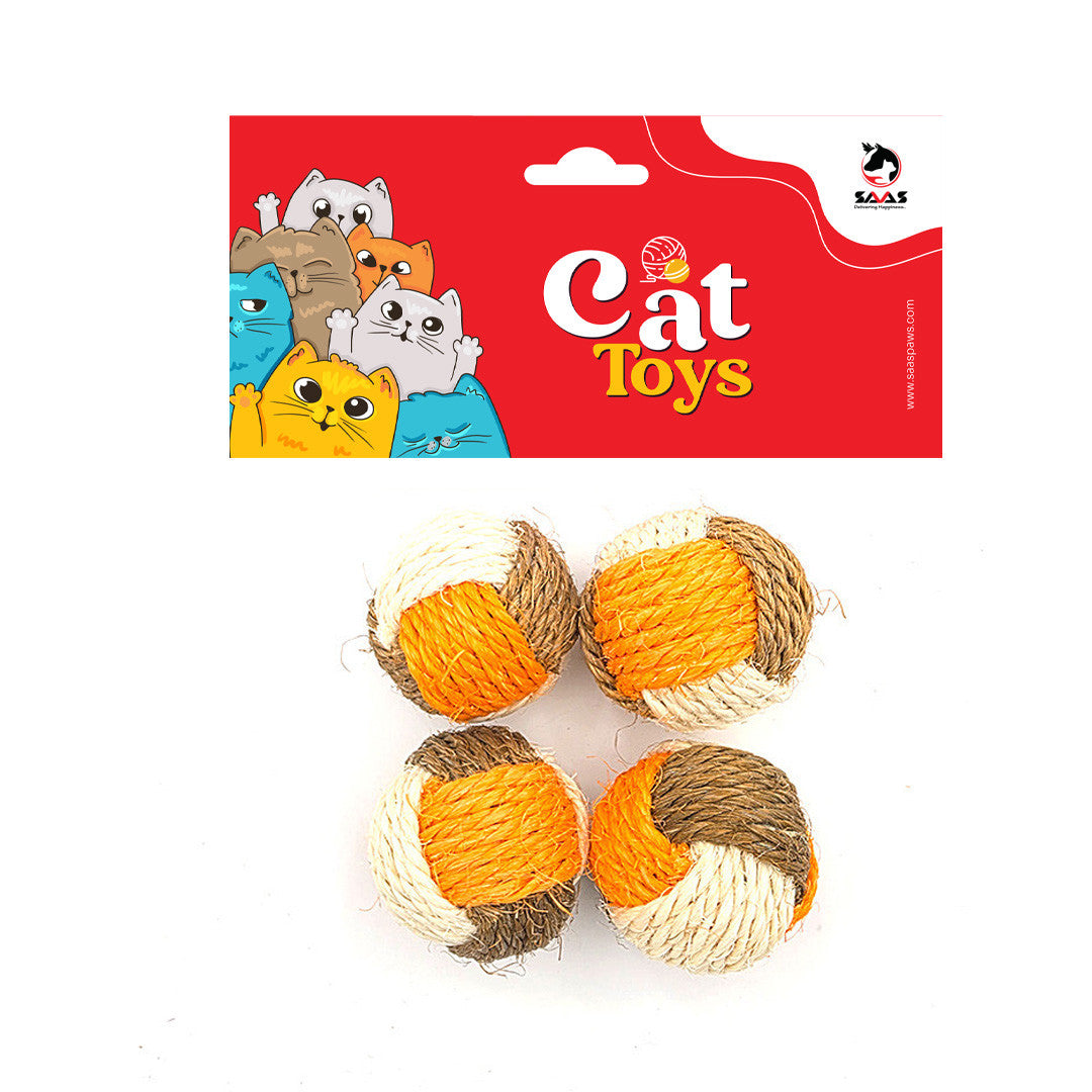 Saas Cat Sisal Ball 4Pcs (5.5Cm)