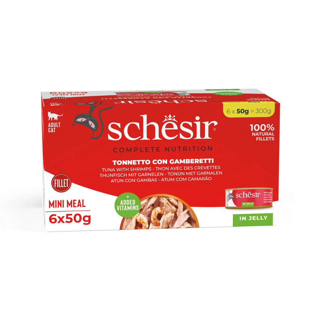 Schesir Nature Wet Food with Tuna & Shrimps for Adult Cats 6 x 50 gr