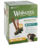 Whimzees Wellness Assorted Dental Treats (28 Pieces) for Medium Breed Dogs (9+ Months & 12-18kg)