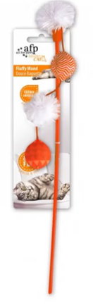 All for Paws Orange Fluffy Wand Cat Toy
