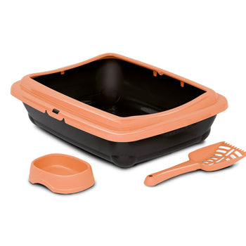 طقم بيربا (صندوق فضلات + مغرفة + وعاء) برتقالي