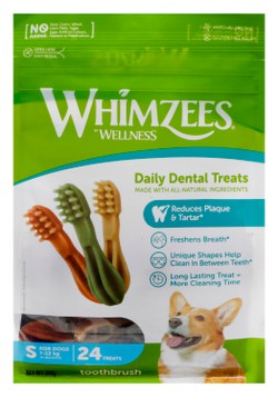 Whimzees Natural Daily Toothbrush Shaped Dental Treats (24 Pieces) for Small Breed Dogs (7-12kg) 360 gr