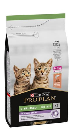 PRO PLAN STERILISED KITTEN HEALTHY START, DRY CAT FOOD WITH SALMON, 1.5 KG