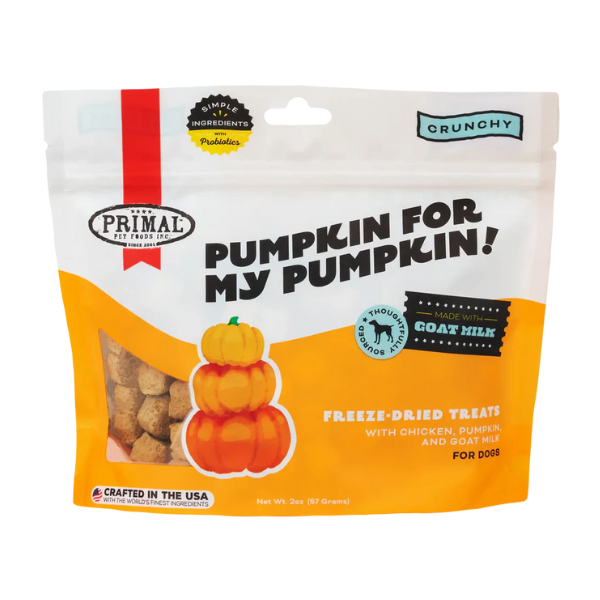 Primal Pumpkin For My Pumpkin ? Chicken & Pumpkin with Goat Milk Freeze-Dried Treat 2oz