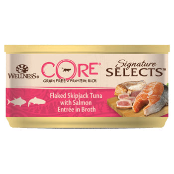 ويلنس كور سيجنتشر سيليكتس تونة سكيبجاك مقشرة مع مرق السلمون للقطط 79 جرام