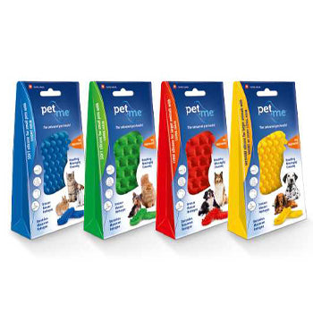 فرشاة السيليكون الناعمة من Pet+Me للكلاب الصغيرة/القطط قصيرة الشعر/القوارض - باللون الأزرق