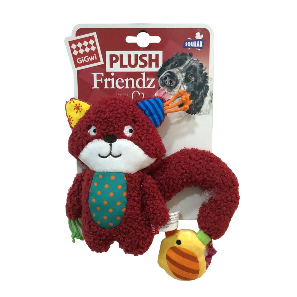 Plush Friendz Squirrel with Squeaker & Crinkle S/M