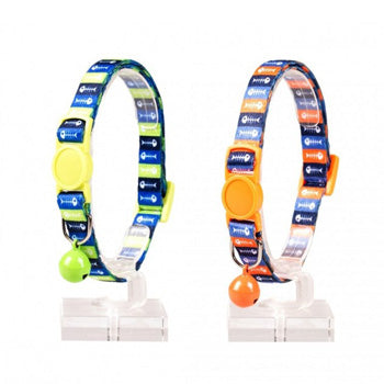 طوق قطط من Duvo مصنوع من النايلون بألوان مختلطة وعظام سمكة 1 - 30 سم / 10 مم