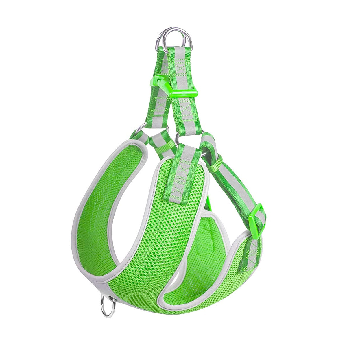 Fida Step-in Dog Harness – Reflective-GREEN (M)