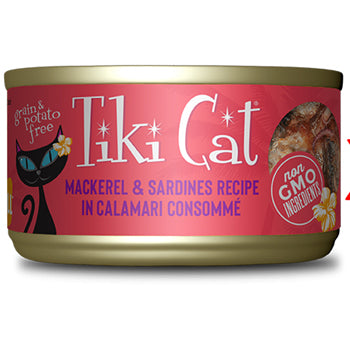 Tiki Cat Grill Wet Cat Food Makaha Grill Mackerel Sardine Calamari -2.8 Oz