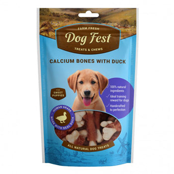 Dog Fest Calcium Bones With Duck For Puppies - 90g (3.17oz)