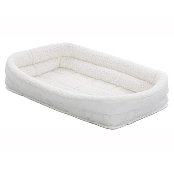 Quiet Time Deluxe Fleece Double Bolster Bed White 18"