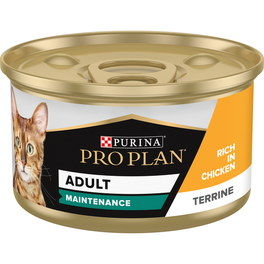 PRO PLAN ADULT MAINTENANCE, WET CAT FOOD, TERRINE RICH IN CHICKEN, 85G