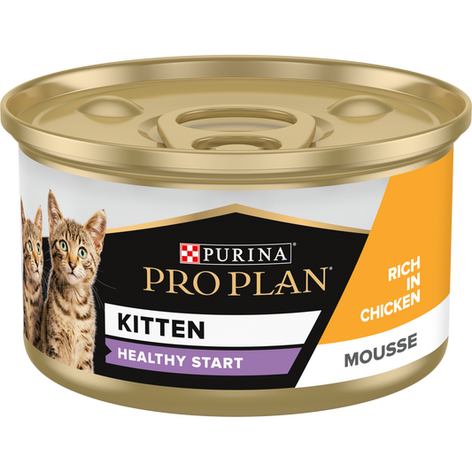 PRO PLAN KITTEN HEALTHY START, WET CAT FOOD, MOUSSE RICH IN CHICKEN,85G