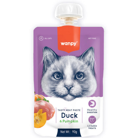 Wanpy TASTY MEAT PASTE DUCK & PUMPKIN FOR CAT 90GR