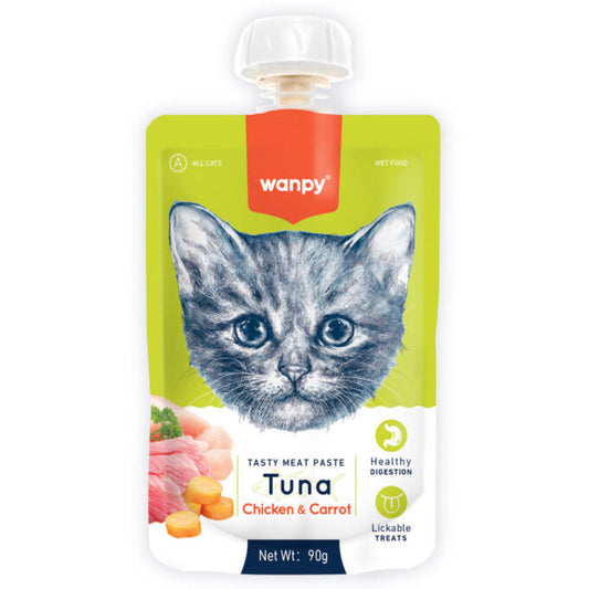 Wanpy TASTY MEAT PASTE TUNA WITH CHICKEN & CARROT FOR CAT 90GR