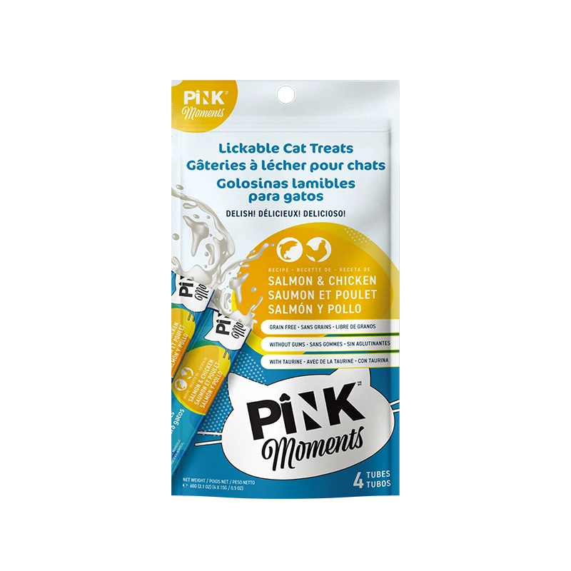 Pink Moments Lickable Cat Treat –Salmon (15g × 4)