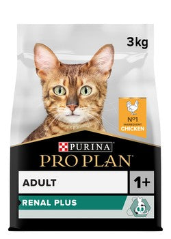 PRO PLAN ADULT RENAL PLUS EVERYDAY DRY CAT FOOD WITH CHICKEN, 3 KG