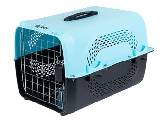 صندوق نقل الحيوانات الأليفة من Petbroo باللونين الأسود والأزرق (48.5 × 32 × 30 سم)