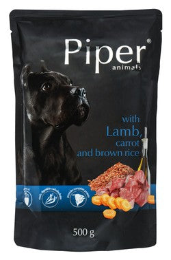 Piper Animals Wet Food with Lamb, Carrot & Brown Rice for Adult Dogs 500 gr
