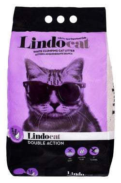 Lindocat Double Action White Clumping Cat Litter Lavender & Argan Scent