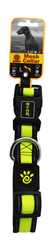 DOCO Signature Large Black & Lime Green Reflective Mesh Dog Collar (42-66x3.2cm)