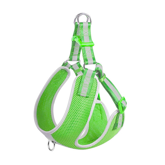 Fida Step-in Dog Harness ‰ÛÒ Reflective-GREEN (M)