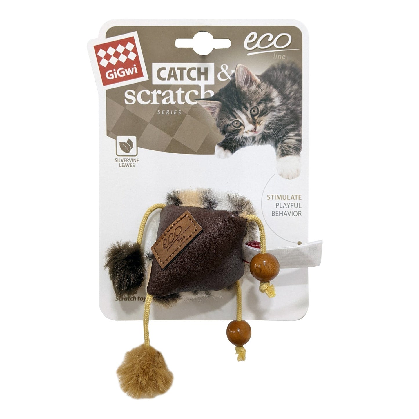 Triangle Catch & Scratch Eco line with Slivervine Leaves and LeatheretteåÊ