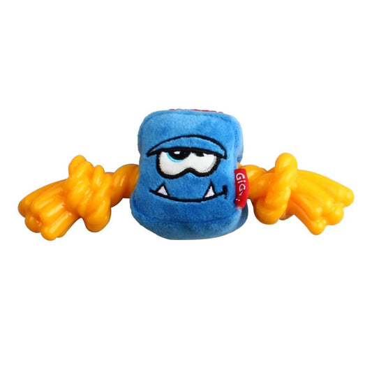 GiGwi Blue Monster Rope with Squeaker inside ‰ÛÒ Plush/TPR (Medium)