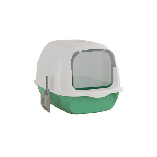 Saas Enclosed Cat Litter Box 50x35x33 Cm (Green)