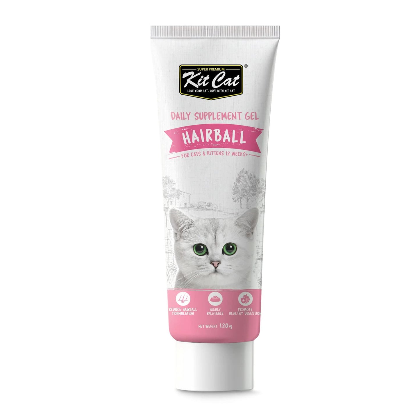 Kit Cat Daily Nutritional Supplement Gel For Cats & Kittens ‰ÛÒ Hairball (120g)