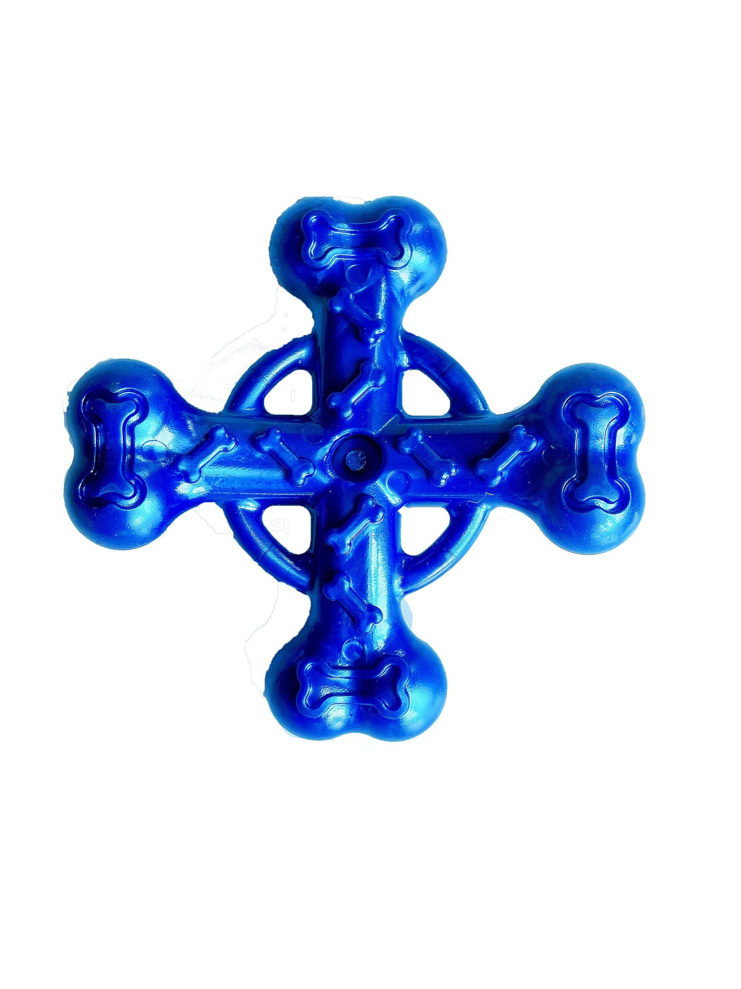 Miss Bear Colorful TPR Cross Bone Dog Chew Toy - 5 inches (Medium Dogs)