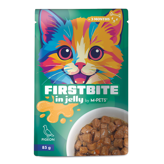M-PETS Firstbite Pigeon in Jelly Wet Food Pouches for Cats