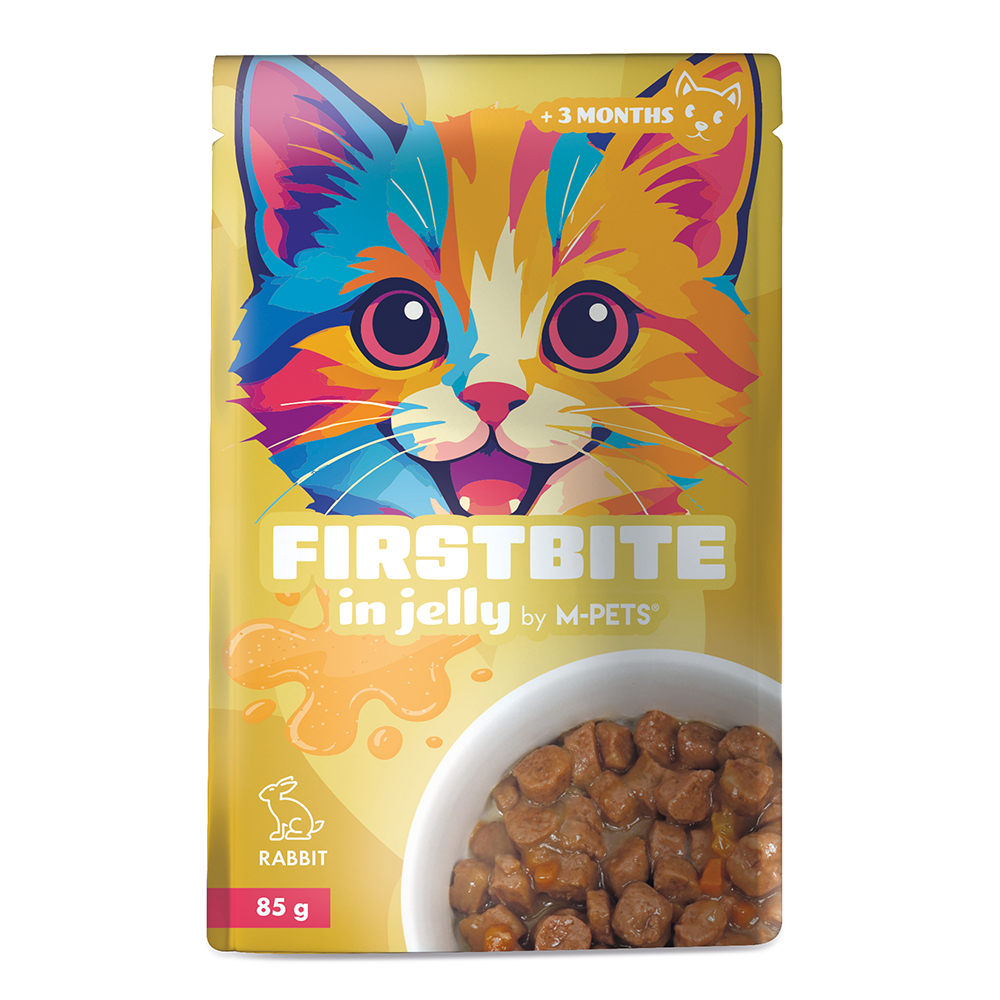 M-PETS Firstbite Rabbit in Jelly Wet Food Pouches for Cats