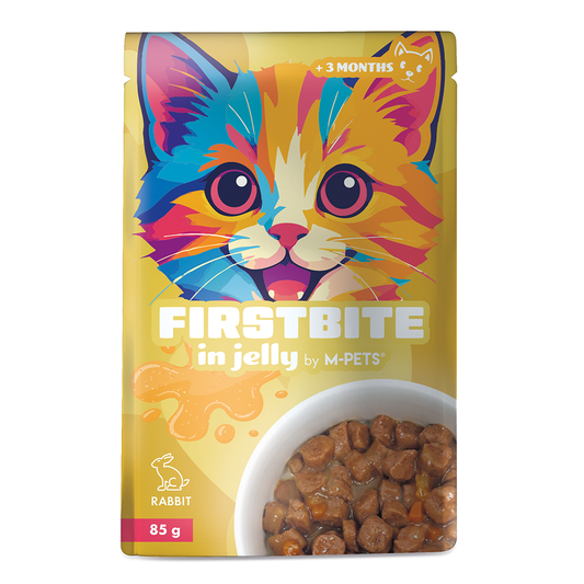 M-PETS Firstbite Rabbit in Jelly Wet Food Pouches for Cats