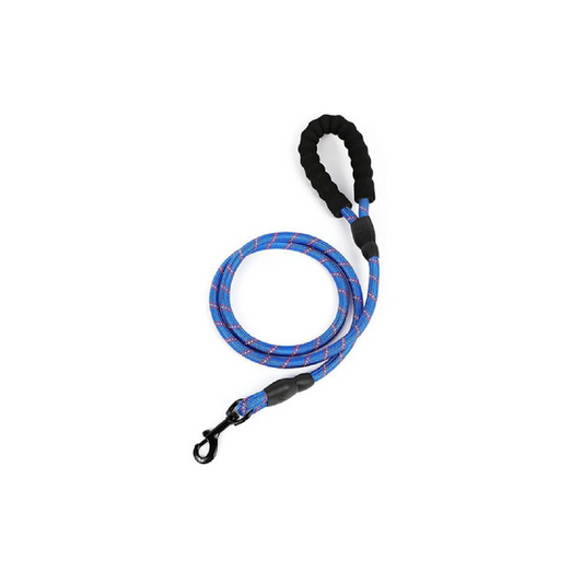 Dog Round Leash L 1.2x150 Cm (Black Blue)