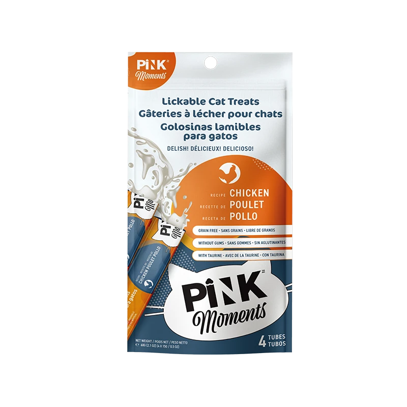 Pink Moments Lickable Cat Treat – Chicken (15g × 4)