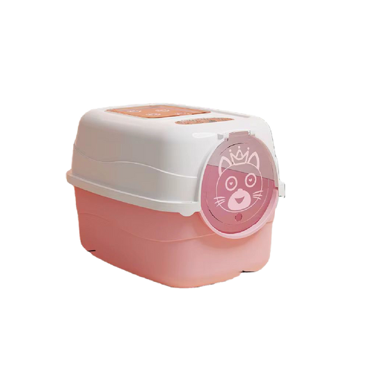 Saas Enclosd Cat Litter Box 50x35x35 CM (Pink)