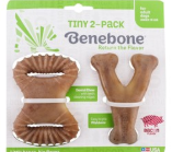 Benebone Wishbone & Dental Chew Bacon Flavor for Aggressive Chewers 2 Pack Brown
