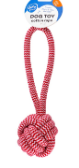 Duvo Plus Red & White Rope Ball Dog Tug Toy