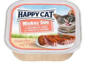 Happy Cat Minkas Duo Pate with Poultry & Salmon for Adults Cats