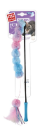GiGwi Blue & Pink Wand Cat Teaser Toy with Feathers