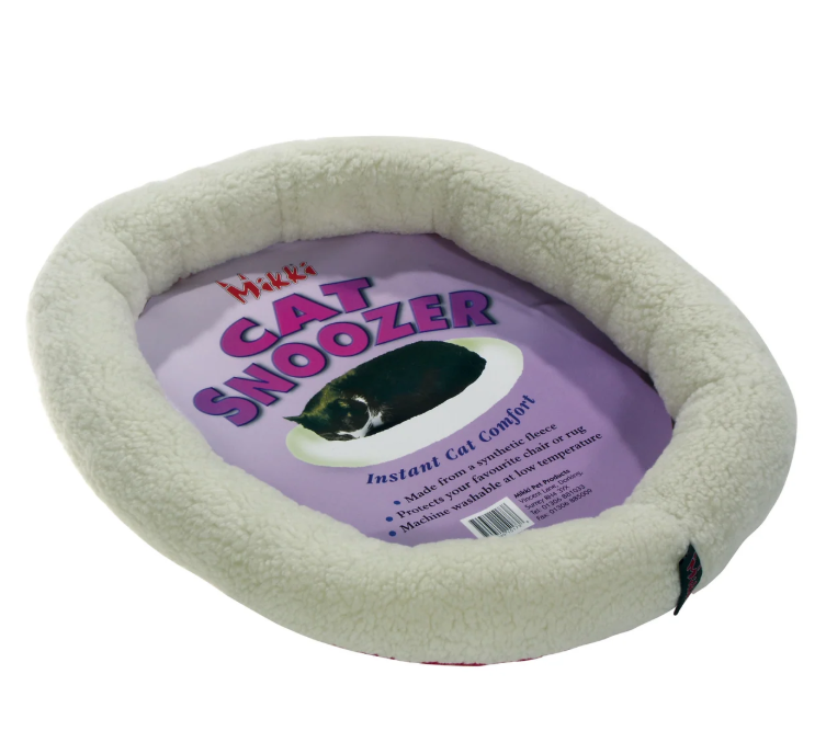Mikki Cat Snoozer Pet Bed Pillow, Medium, White