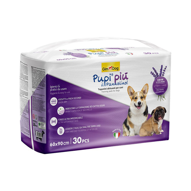 GimDog Pupi Piu Lavender Scent Training Pads for Dogs, 60 x 60 cm - 30 Counts
