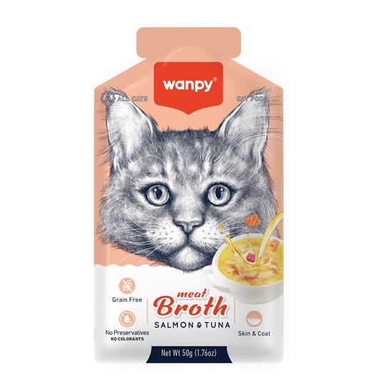Wanpy Meat Broth Salmon & Tuna for Cats (50gm) ‰ÛÒ 1Box 12pcs